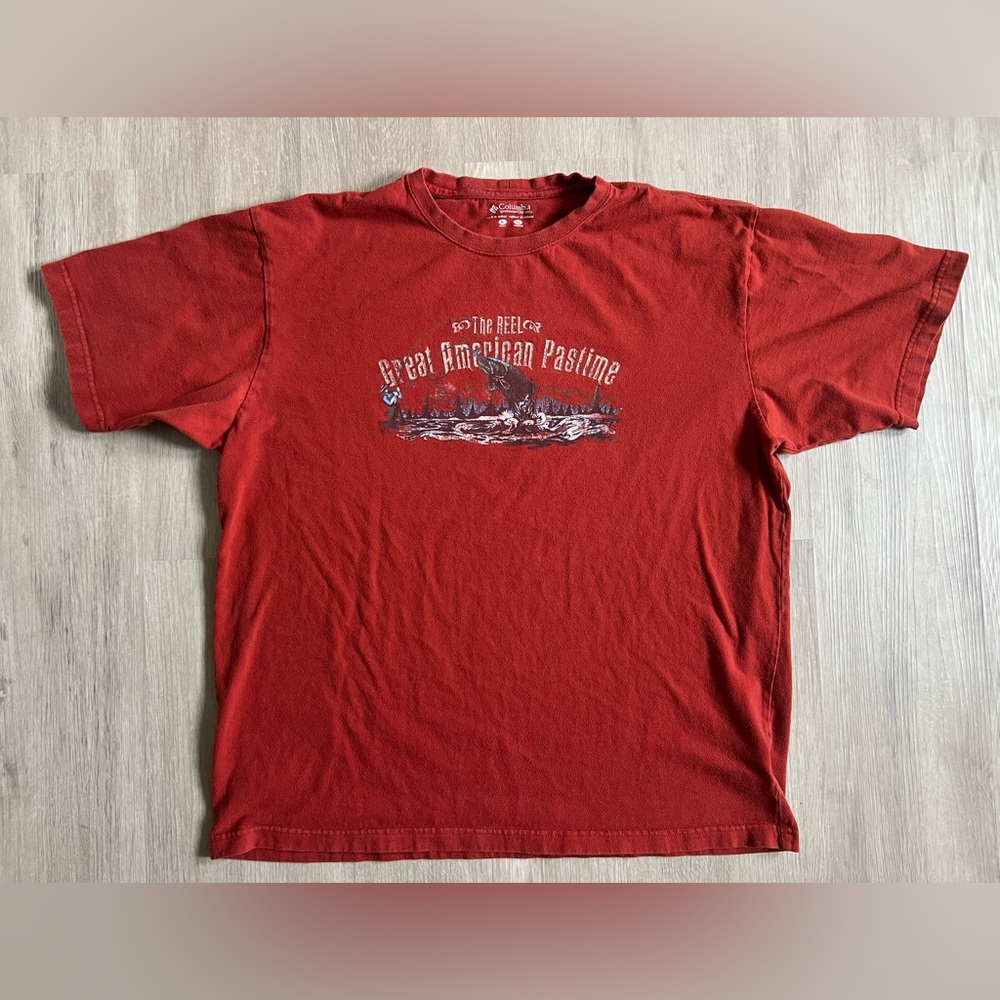 Columbia Sportswear Fishing American Hobby Graphic Men's T-Shirt XL